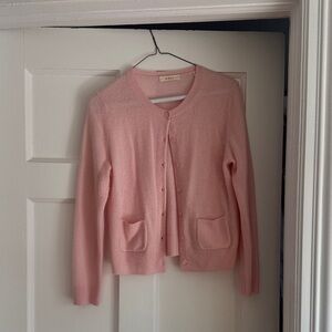 Doen Blush Pink Crewneck Button Cardigan
